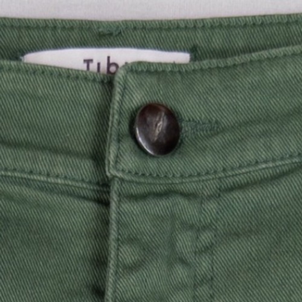 Tibi Brancusi Pant Jeans Womens 30 Green Stretch Barrel Leg Crop High Rise - Picture 3 of 13